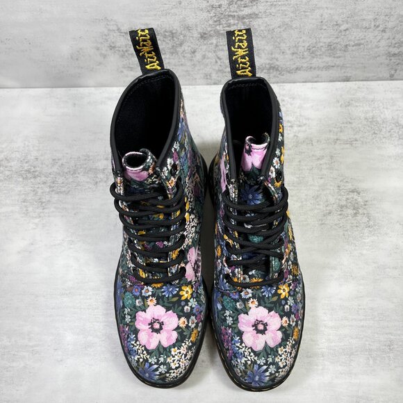 Dr Martens Newton Floral Canvas Lace Up Boots - Women's Size 6 - Multicolor - Picture 7 of 10